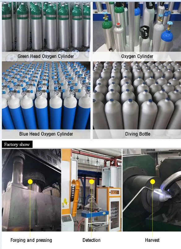 Medical Aluminum Oxygen Cylinders 5L with Pin Index Oxygen Valves Cga870